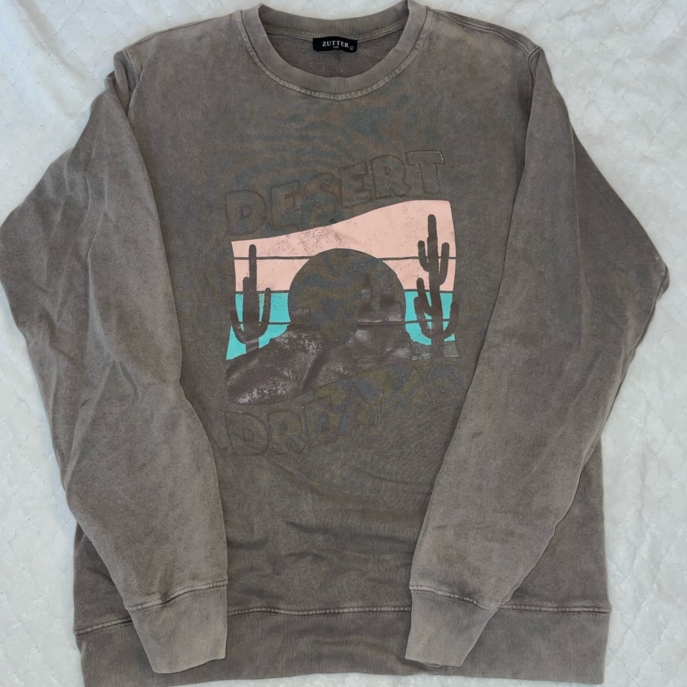 COPY - Gray and tan cardigan, boutique